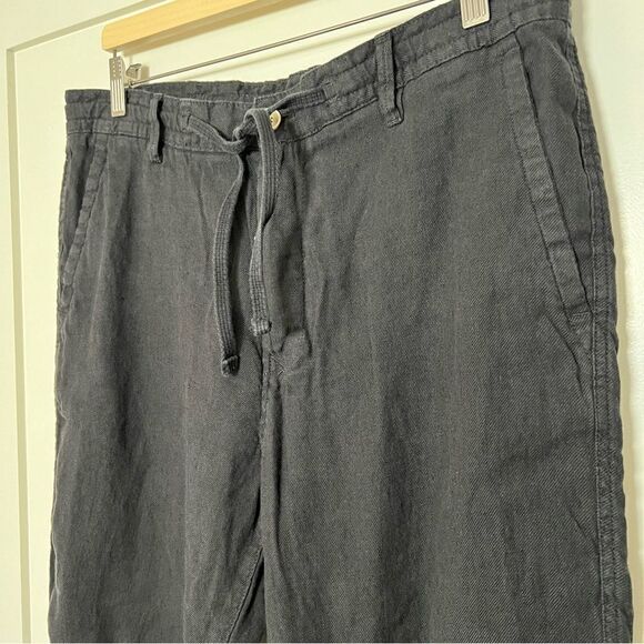 Zara Pants Womens Size 34 Black High Rise Tapered Linen Blend Relaxed Fit Pocket - Picture 4 of 15